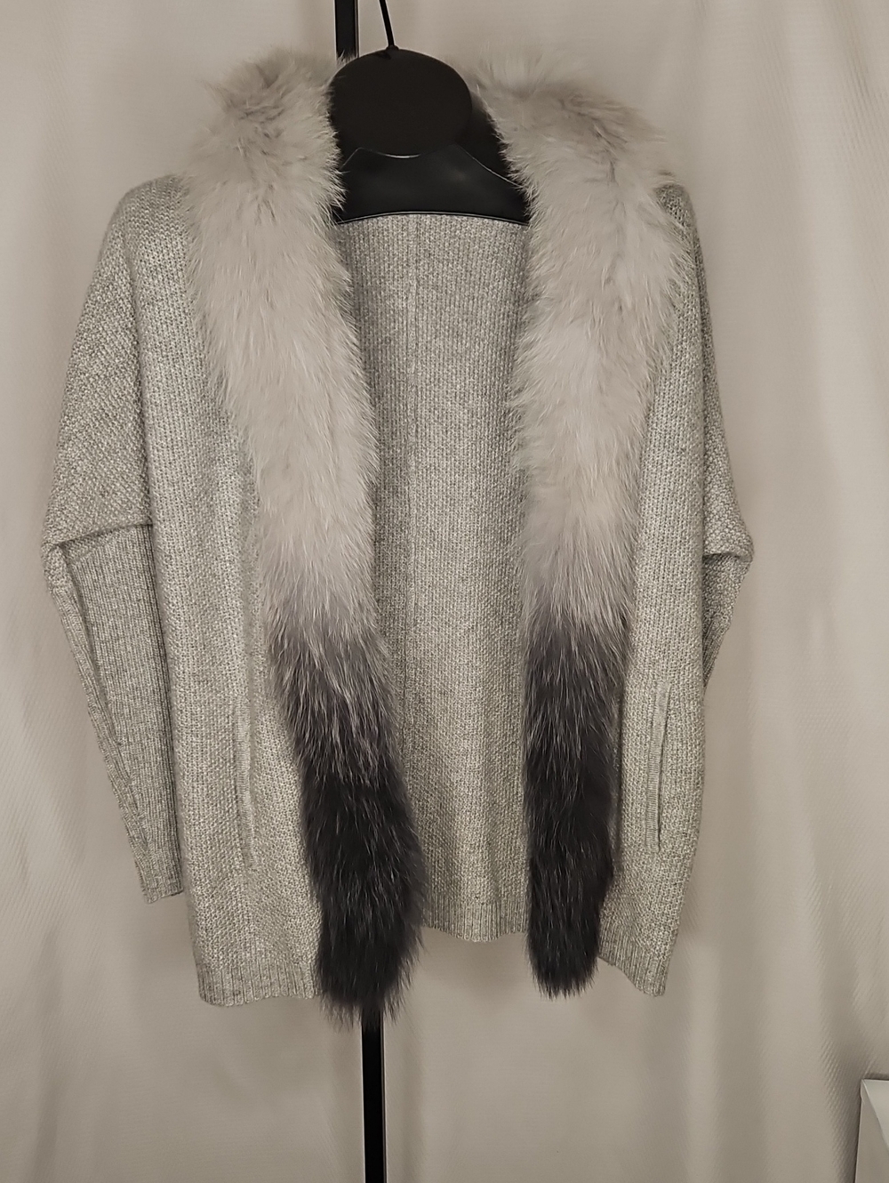 Ombre Fox Fur Cashmere Cardigan